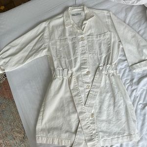 Zara White Denim Mini Dress